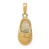 Lex & Lu 14k Yellow Gold 3-D Shoe w/Bow Pendant - Lex & Lu