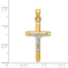 Lex & Lu 14k Two-tone Gold Hollow Crucifix Pendant LAL74382 - 3 - Lex & Lu