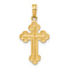 Lex & Lu 14k Yellow Gold Budded Cross Pendant LAL74444 - Lex & Lu