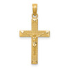 Lex & Lu 14k Yellow Gold Beveled Tipped Crucifix Pendant - Lex & Lu