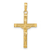 Lex & Lu 14k Yellow Gold D/C Fancy Tipped Crucifix Pendant - Lex & Lu