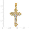 Lex & Lu 14k Yellow Gold Large Lacey-edged INRI Crucifix Pendant - 3 - Lex & Lu