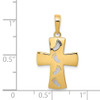 Lex & Lu 14k Yellow Gold & Rhodium Footprints Cross Pendant - 3 - Lex & Lu