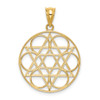 Lex & Lu 14k Yellow Gold Star of David Circle Pendant - 4 - Lex & Lu