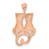 Lex & Lu 14k Rose Gold Polished and Textured Sitting Cats Pendant - 3 - Lex & Lu