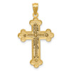 Lex & Lu 14k Two-tone Gold Budded Cross Pendant LAL74559 - 4 - Lex & Lu