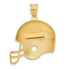 Lex & Lu 14k Yellow Gold Brushed Football Helmet Pendant - 3 - Lex & Lu