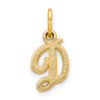 Lex & Lu 14k Yellow Gold Casted Initial D Charm - Lex & Lu