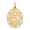 Lex & Lu 14k Yellow Gold # 25 in Oval Pendant - 3 - Lex & Lu