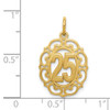 Lex & Lu 14k Yellow Gold # 25 in Oval Pendant - 4 - Lex & Lu