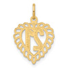 Lex & Lu 14k Yellow Gold 21 in Heart Charm - 3 - Lex & Lu