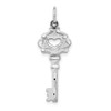 Lex & Lu 14k White Gold D/C Key Charm - Lex & Lu