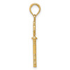 Lex & Lu 14k Yellow Gold Solid Polished 3-DiMen'sional Key Charm - 2 - Lex & Lu