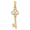 Lex & Lu 14k Yellow Gold Solid Polished 3-DiMen'sional Key Charm - 3 - Lex & Lu