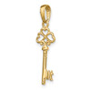 Lex & Lu 14k Yellow Gold Solid Polished 3-DiMen'sional Key Charm - 5 - Lex & Lu