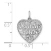 Lex & Lu 14k White Gold Polished Daddys Little Girl in Heart Charm - 3 - Lex & Lu