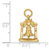 Lex & Lu 14k Yellow Gold Solid Polished 3-DiMen'sional Liberty Bell Charm - 4 - Lex & Lu