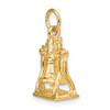 Lex & Lu 14k Yellow Gold Solid Polished 3-DiMen'sional Liberty Bell Charm - 5 - Lex & Lu