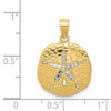 Lex & Lu 14k Yellow Gold Yellow & Rhodium D/C Sand Dollar Pendant LAL75015 - 3 - Lex & Lu