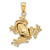 Lex & Lu 14k Yellow Gold Solid Polished 3-DiMen'sional Moveable Frog Pendant - 3 - Lex & Lu