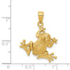 Lex & Lu 14k Yellow Gold Solid Polished 3-DiMen'sional Moveable Frog Pendant - 4 - Lex & Lu