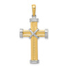 Lex & Lu 14k Two-tone Gold Fancy Cross Pendant LAL75063 - Lex & Lu