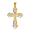 Lex & Lu 14k Yellow Gold & Rhodium Filigree Cross Pendant LAL75083 - 4 - Lex & Lu