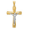 Lex & Lu 14k Two-tone Gold Crucifix Pendant LAL75093 - Lex & Lu