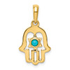 Lex & Lu 14k Yellow Gold Turquoise Chamseh Pendant - Lex & Lu