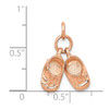 Lex & Lu 14k Rose Gold Shoes Charm - 3 - Lex & Lu