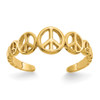 Lex & Lu 14k Yellow Gold Peace Sign Toe Ring LAL75137 - Lex & Lu