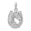 Lex & Lu 14k Yellow Gold Horse Head in Horseshoe Pendant - Lex & Lu