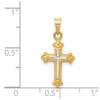 Lex & Lu 14k Two-tone Gold Hollow Cross Charm LAL75233 - 3 - Lex & Lu