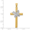 Lex & Lu 14k Two-tone Gold Cross w/Butterfly Pendant - 3 - Lex & Lu