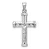 Lex & Lu 14k White Gold Reversible Crucifix /Cross Pendant LAL75251 - Lex & Lu