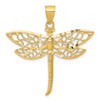 Lex & Lu 14k Yellow Gold D/C Dragonfly - Lex & Lu