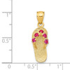 Lex & Lu 14k Yellow Gold July/CZ Birthstone Flip Flop Pendant - 3 - Lex & Lu