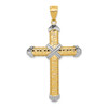 Lex & Lu 14k Yellow Gold & Rhodium Cross Pendant LAL75352 - Lex & Lu