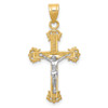 Lex & Lu 14k Two-tone Gold D/C Crucifix Pendant LAL75359 - Lex & Lu