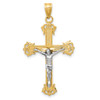 Lex & Lu 14k Two-tone Gold D/C Crucifix Pendant LAL75360 - Lex & Lu