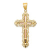 Lex & Lu 14k Tri-color Gold D/C Crucifix Pendant LAL75363 - 4 - Lex & Lu