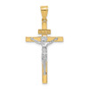 Lex & Lu 14k Two-tone Gold INRI Crucifix Pendant LAL75371 - Lex & Lu