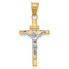 Lex & Lu 14k Two-tone Gold INRI Crucifix Pendant LAL75372 - Lex & Lu