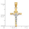 Lex & Lu 14k Two-tone Gold INRI Crucifix Pendant LAL75372 - 4 - Lex & Lu