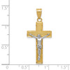 Lex & Lu 14k Two-tone Gold D/C Crucifix Pendant LAL75378 - 3 - Lex & Lu