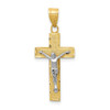 Lex & Lu 14k Two-tone Gold D/C Crucifix Charm LAL75379 - Lex & Lu