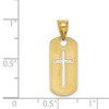 Lex & Lu 14k Yellow Gold Polished Cross Cut-out Pendant - 3 - Lex & Lu