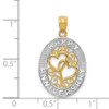 Lex & Lu 14k Yellow Gold & Rhodium Happy Anniversary Hearts Pendant - 3 - Lex & Lu