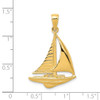 Lex & Lu 14k Yellow Gold 2-D Sailboat Pendant - 3 - Lex & Lu