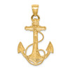 Lex & Lu 14k Yellow Gold 2-D Anchor w/Rope Pendant - 4 - Lex & Lu